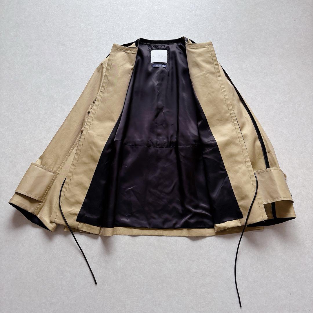 極美品★CINOH｜定価8万 キャメル NO COL PIPING JACKET