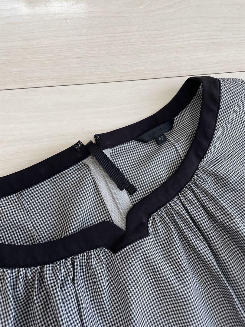 TO BE CHIC 黒と白のギンガムチェックのかわいいワンピース　42 TO BE CHIC 黒と白のギンガムチェックのかわいいワンピース 42