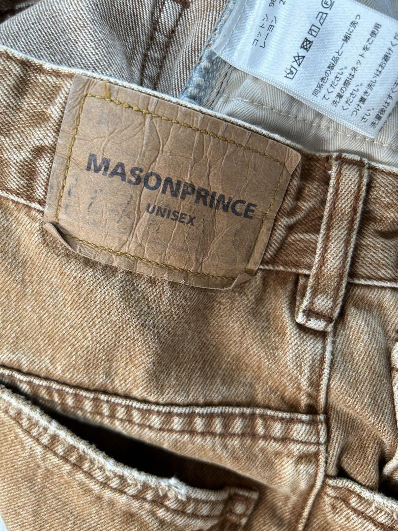 MASONPRINCE 裾ダメージワイドシルエットデニムパンツ　M メンズ