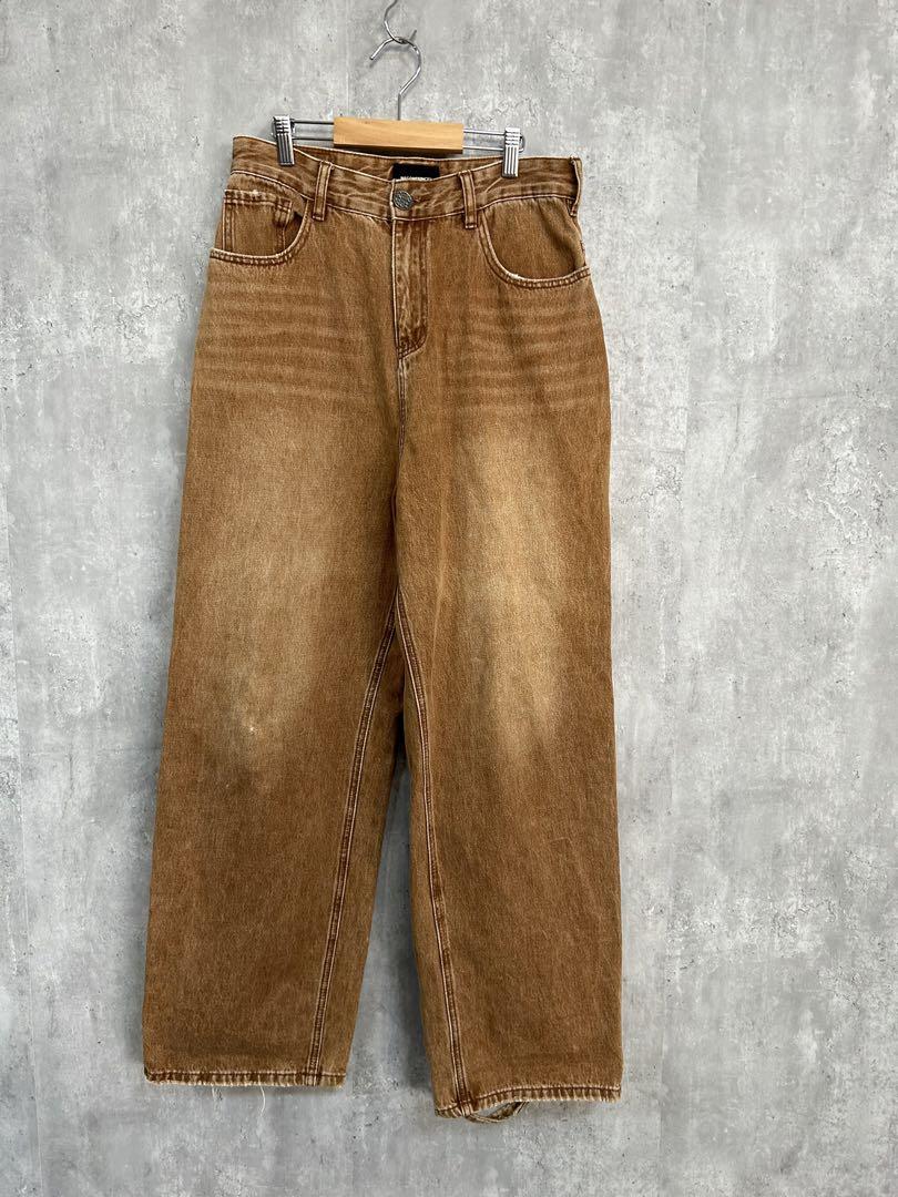 MASONPRINCE 裾ダメージワイドシルエットデニムパンツ　M メンズ
