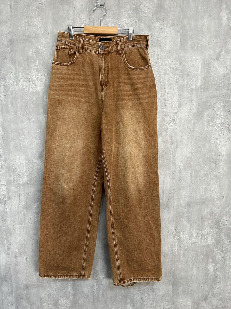 MASONPRINCE 裾ダメージワイドシルエットデニムパンツ　M メンズ