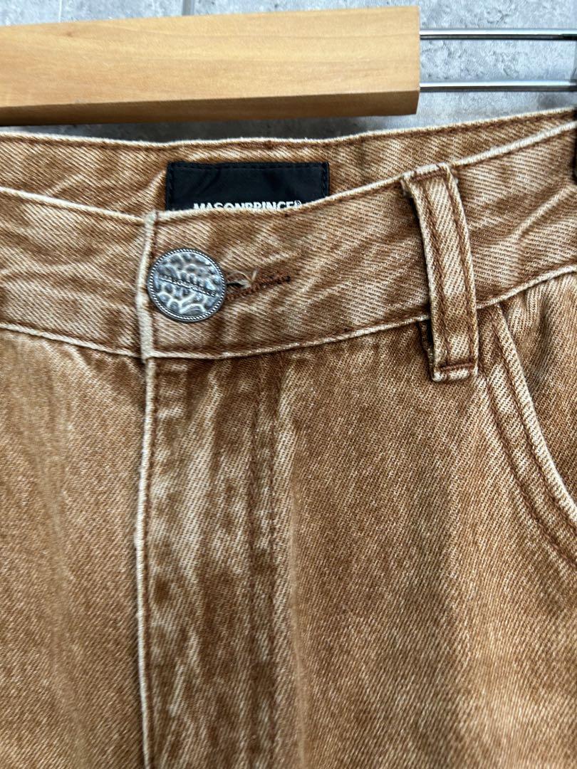 MASONPRINCE 裾ダメージワイドシルエットデニムパンツ　M メンズ