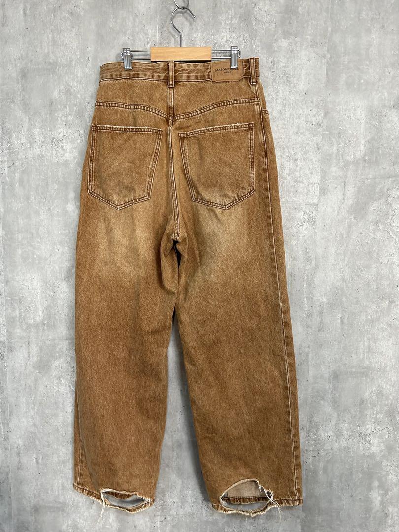 MASONPRINCE 裾ダメージワイドシルエットデニムパンツ　M メンズ