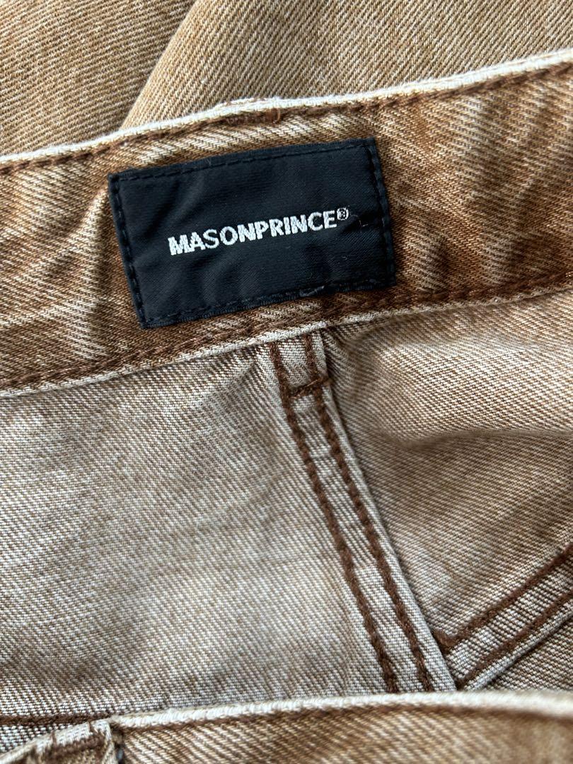 MASONPRINCE 裾ダメージワイドシルエットデニムパンツ　M メンズ