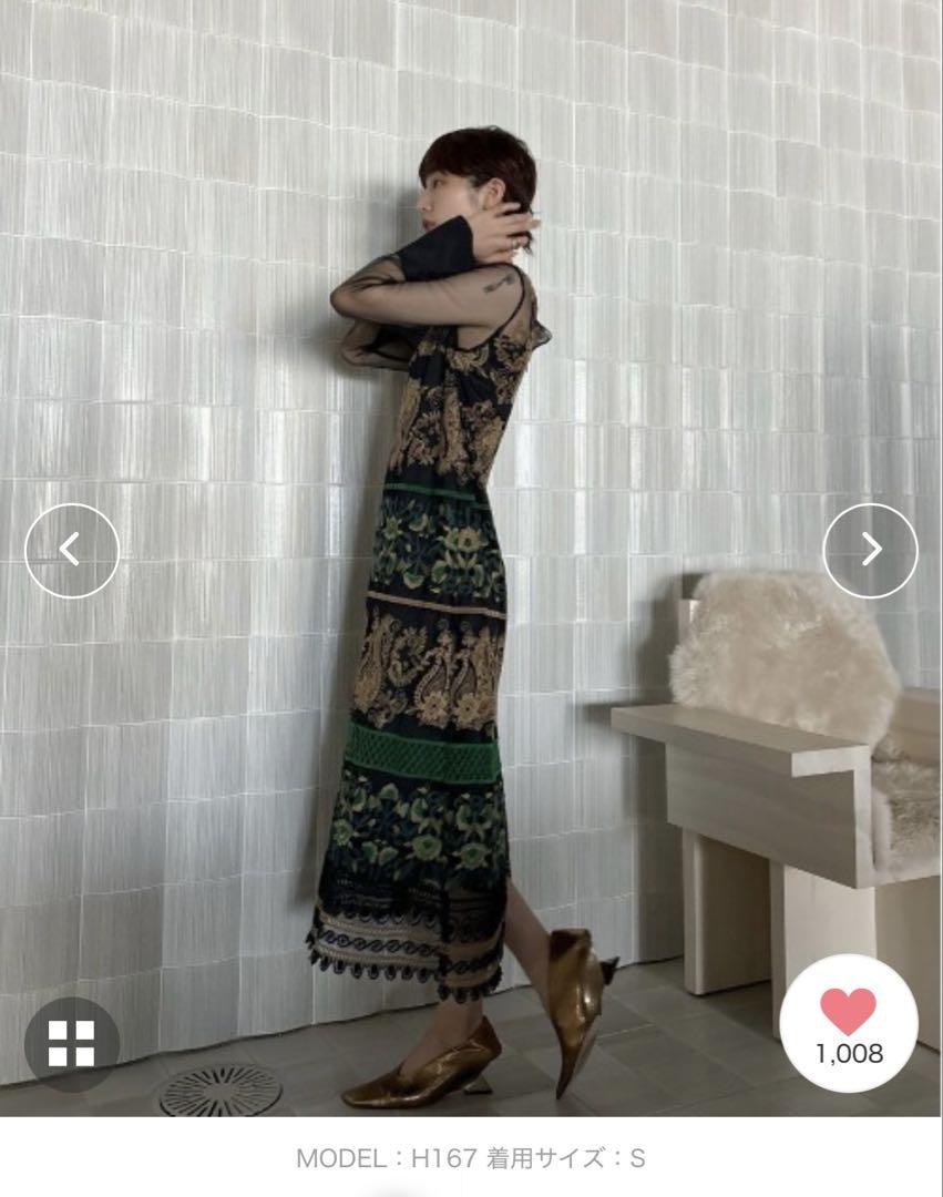 PAISLEY EMBROIDERY DRESS ブラックM 0400021461548?wid=900
