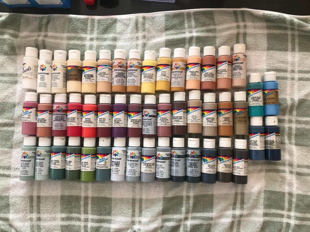 トールペイント セラムコート 絵の具 49本セット 中古品 デルタ ③