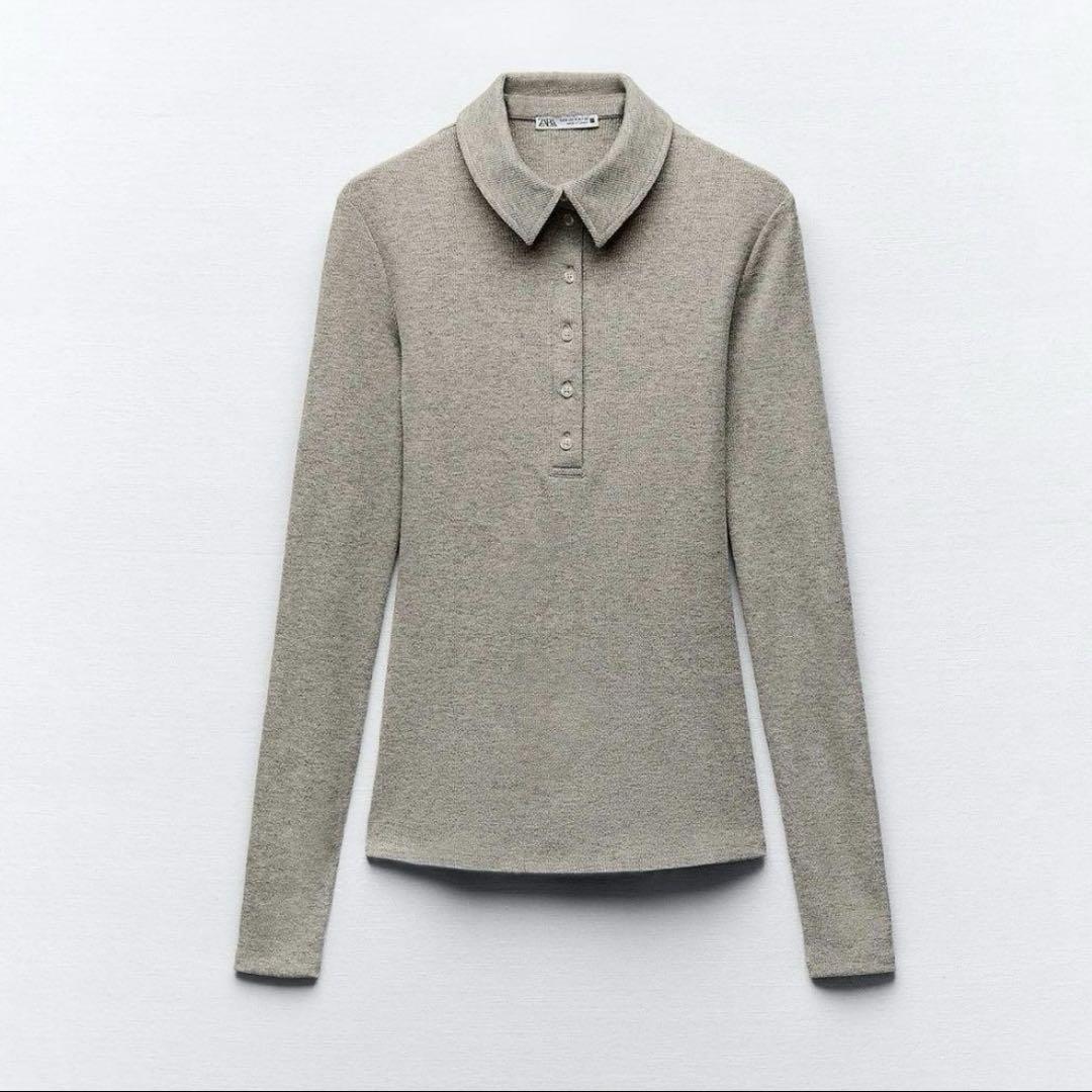 ZARA メタリック　ポロロンT