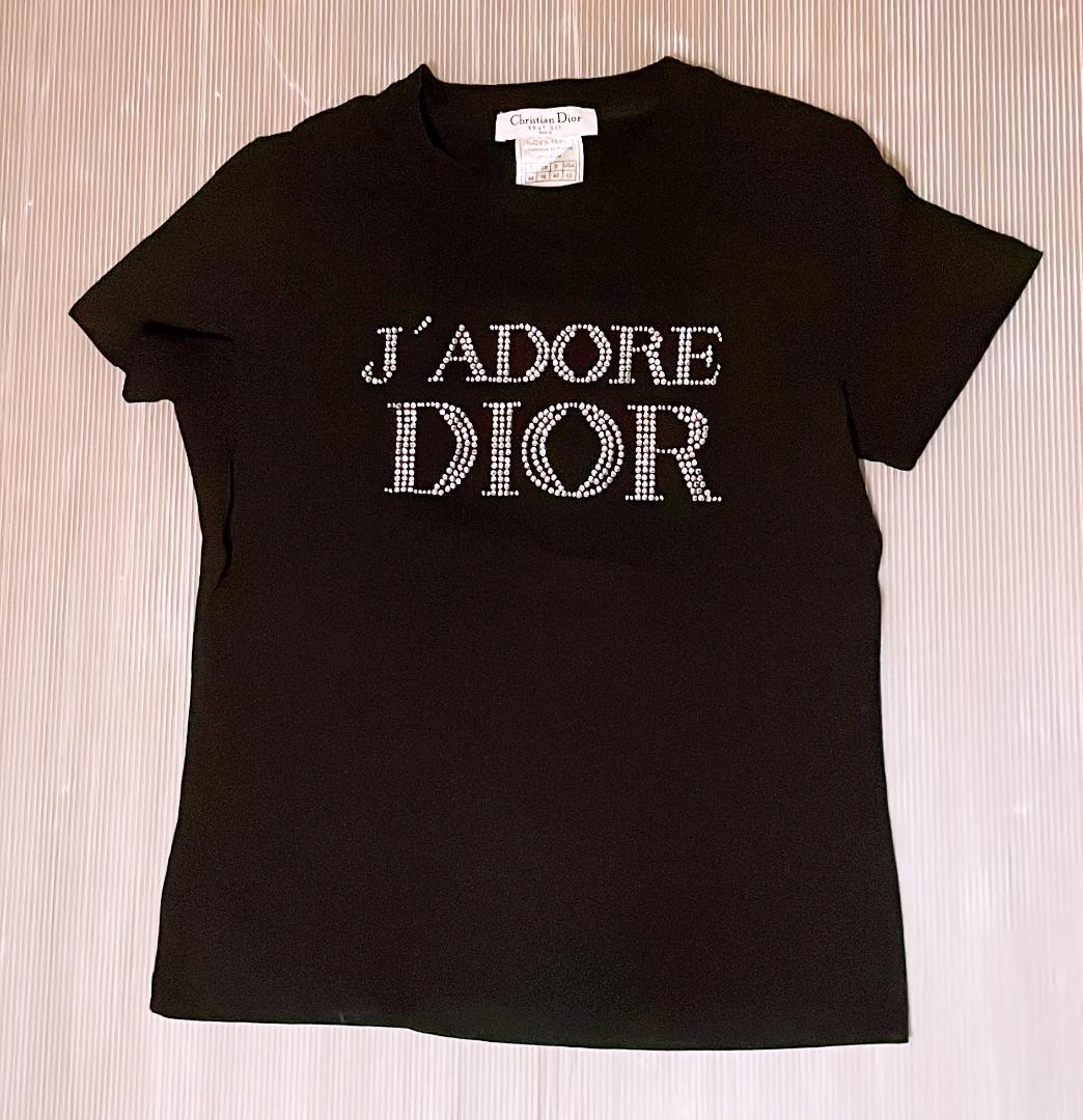 J'ADORE DIOR 黒 Tシャツ 半袖 Dior T-Shirt Size 40 FR - J'adore Dior