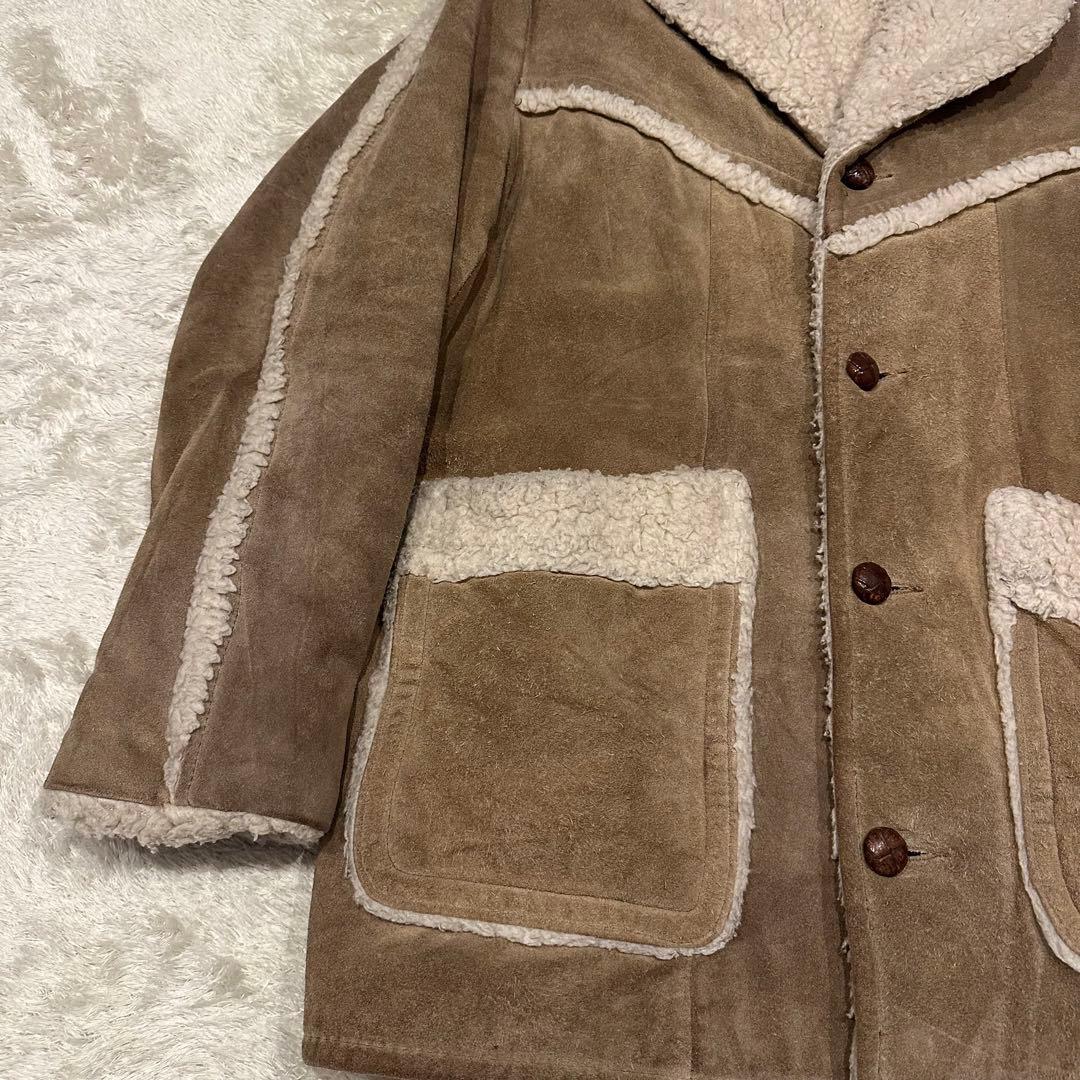 ヴィンテージ 90s シアーズ レザー ジャケット ムートン メンズ サイズMM Sears WWW_SHINETEETH_COM