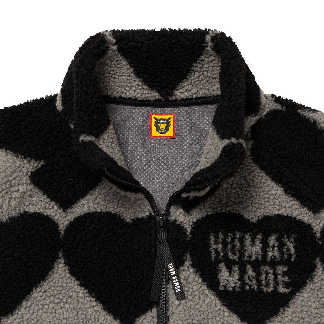 M HUMAN MADE Heart Fleece Jacket Black