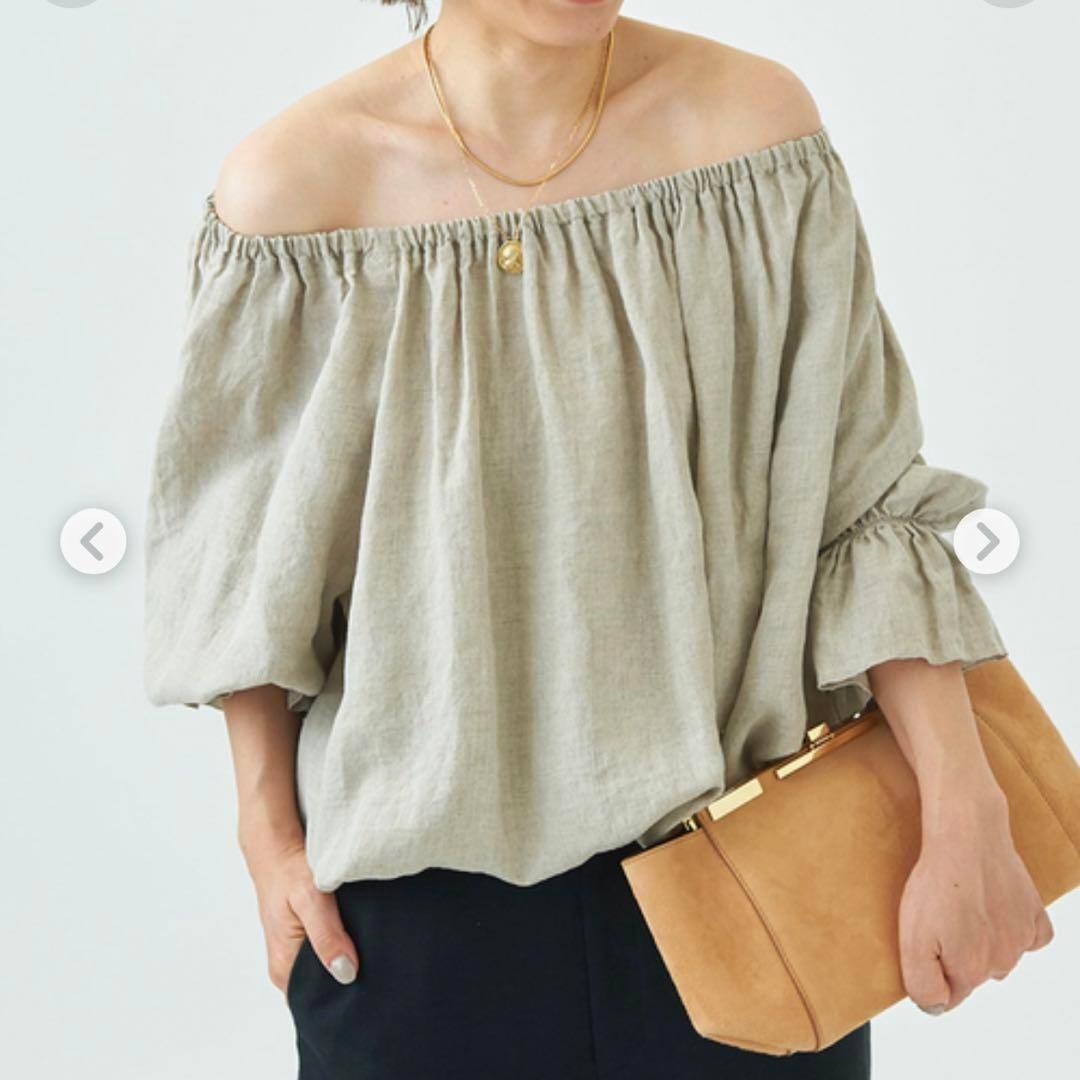 ✳︎Plage プラージュヴィンテージオフショルダーブラウス ヘンプ100%✳︎