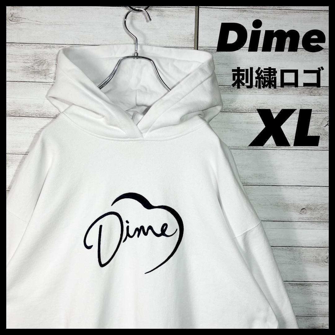 ダイム 刺繍ロゴ パーカー XL ホワイト DIME XLXL LL Dime