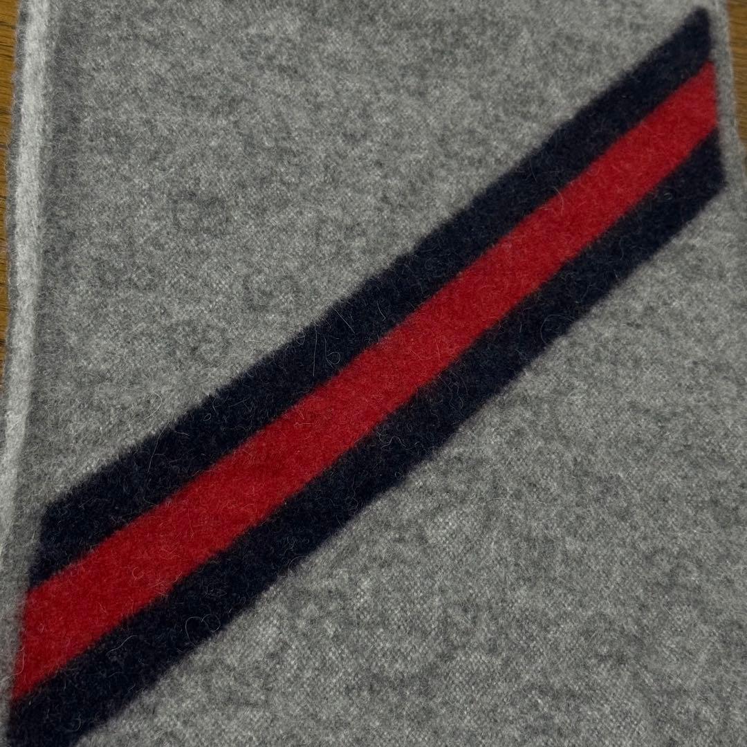 定番✨GUCCI グッチ マフラー GG柄 シェリーライン フリンジ グレー 定番✨GUCCI グッチ マフラー GG柄 シェリーライン フリンジ グレー