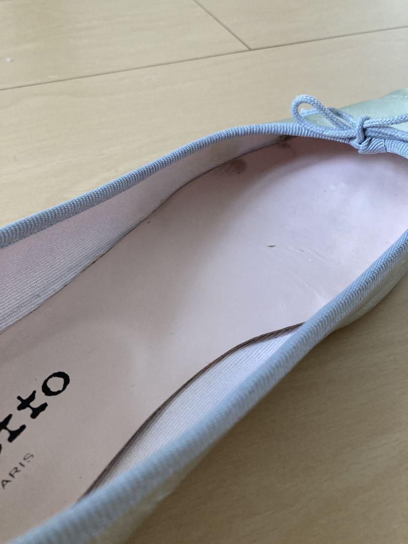 Repetto シルバー ポインテッドトゥ バレエシューズ