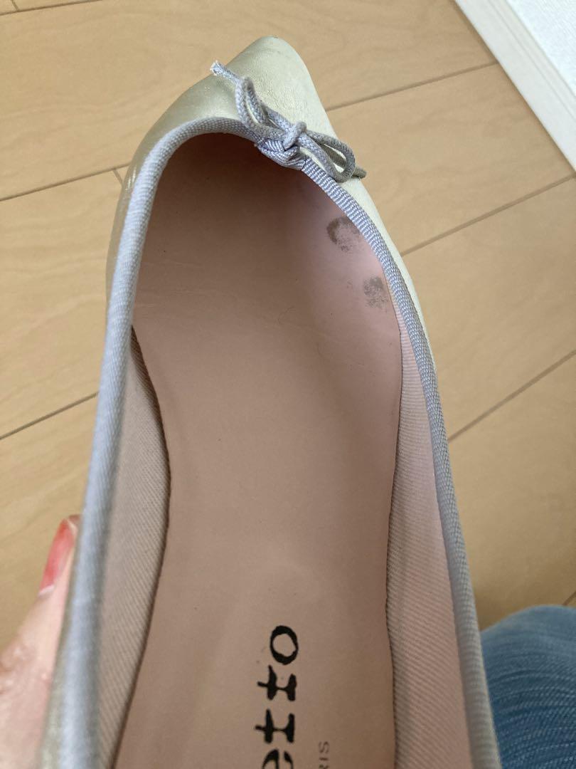 Repetto シルバー ポインテッドトゥ バレエシューズ