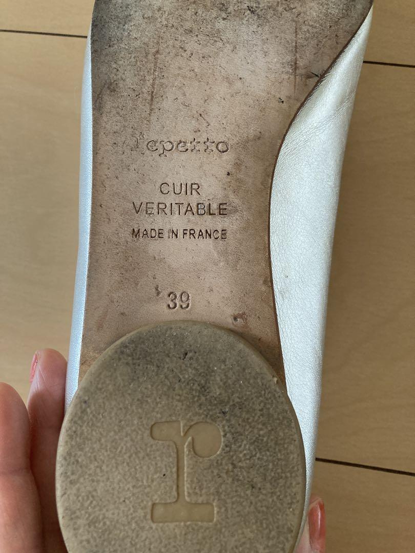 Repetto シルバー ポインテッドトゥ バレエシューズ