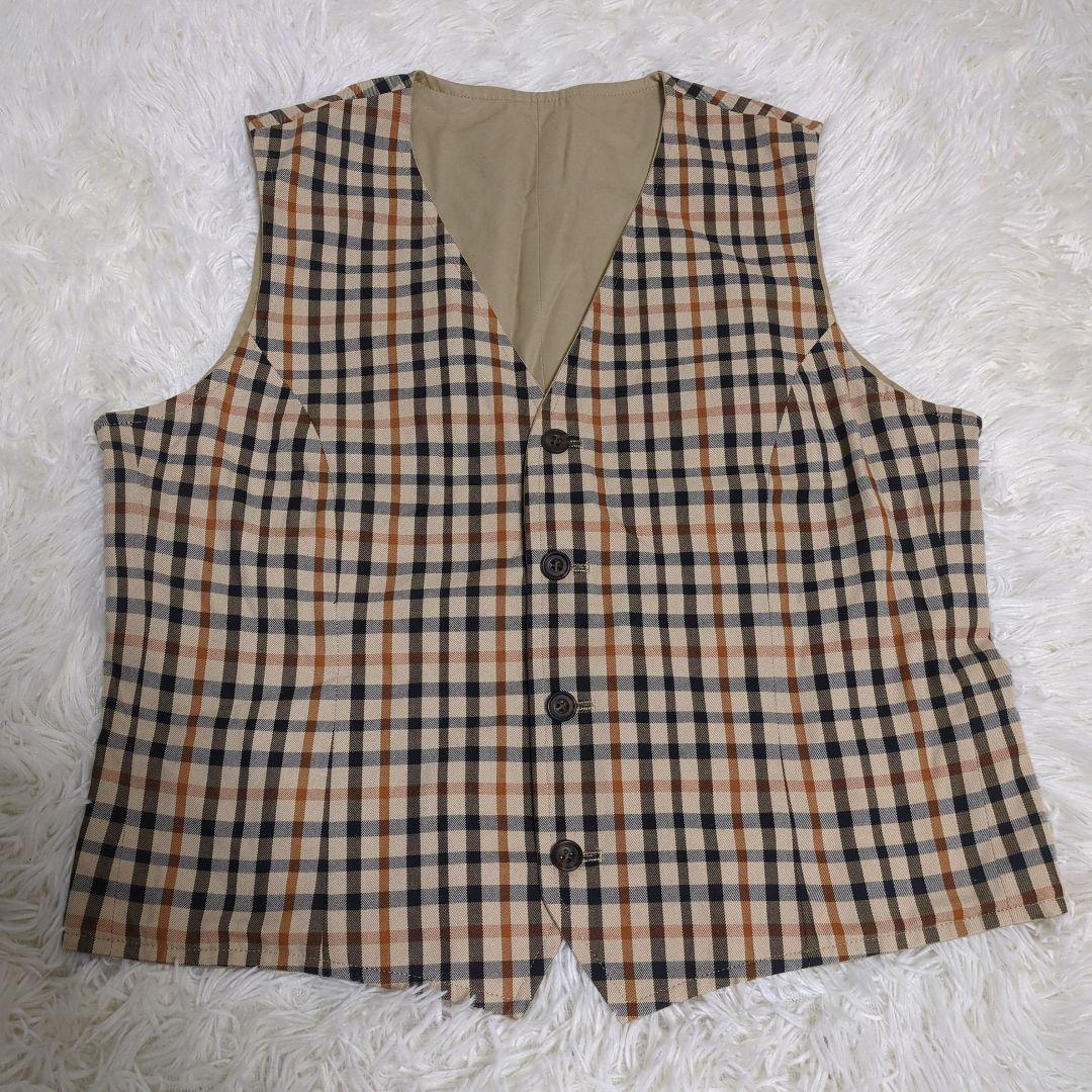 DAKS ダウンベストハウスチェックリバーシブルM