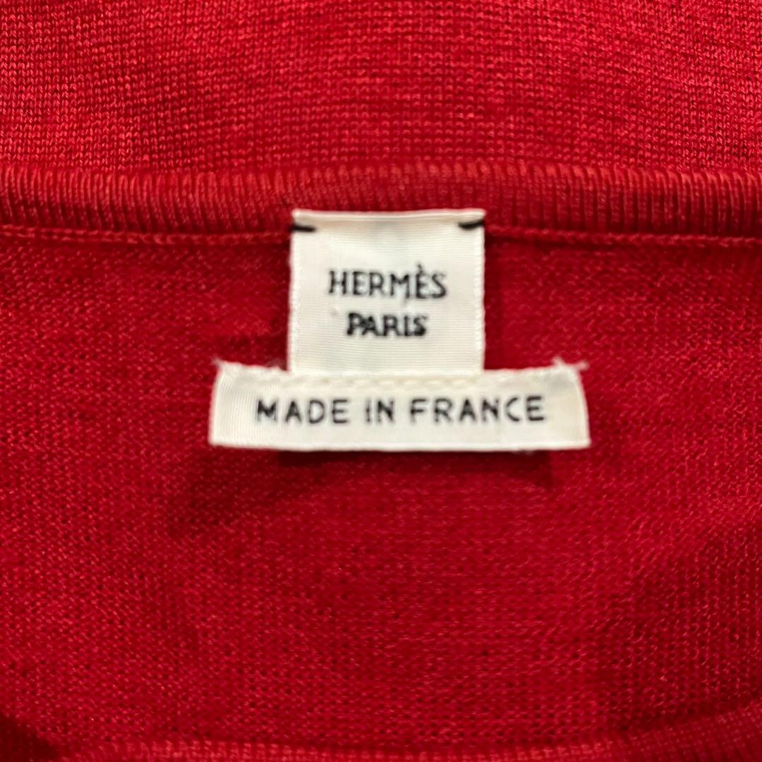 HERMES エルメス J.METZ Les Sangles 半袖ニット シルク