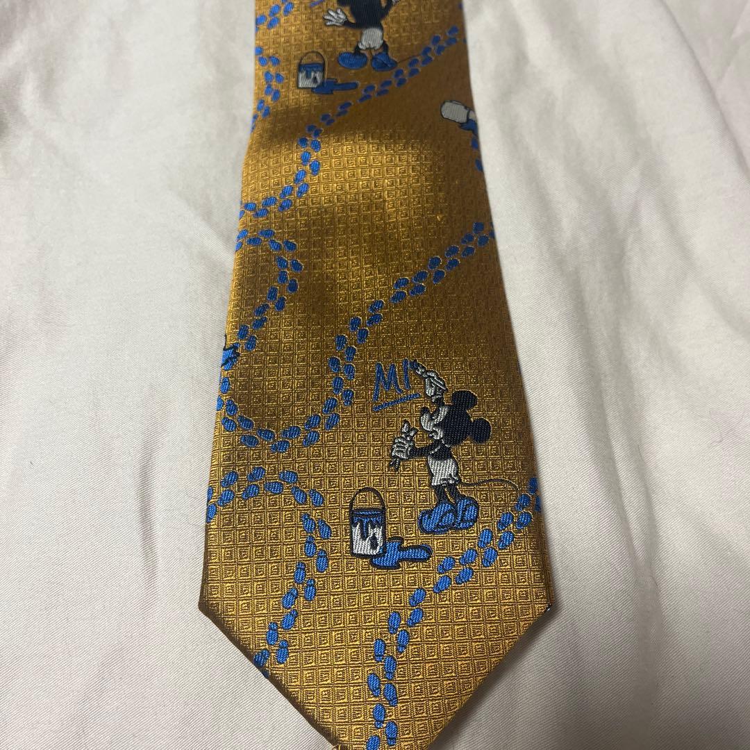 ディズニー ミッキーマウス ネクタイ ゴールドDisney