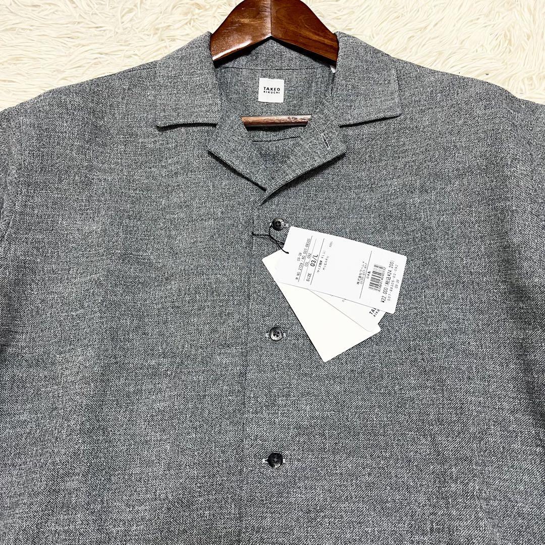 新品タグ付✨24ss タケオキクチ オープンカラーシャツ 吸汗速乾 L グレー 新品タグ付✨24ss タケオキクチ オープンカラーシャツ 吸汗速乾