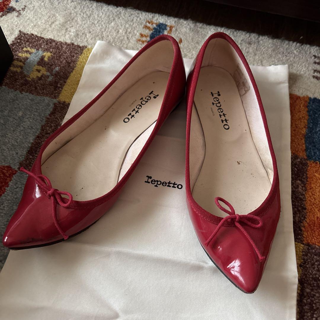 【値下げしました】repetto フラットシューズ 赤 36(23cm) repetto レッド フラットシューズ（used） - メルカリ