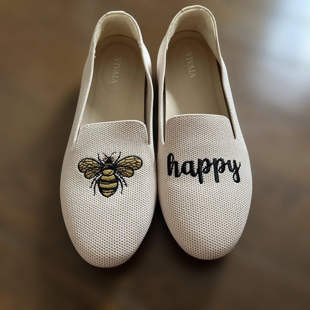 VIVALA 蜂刺繍 スリッポン ベージュ