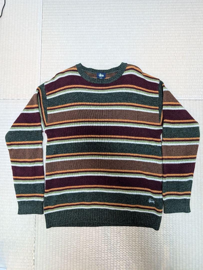 old stussy 90s 紺タグ ボーダー ニット セーター