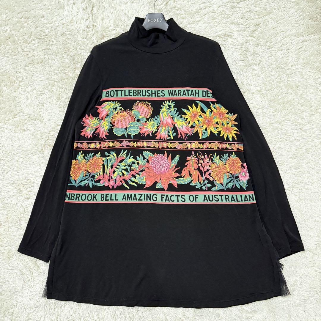 トクコプルミエヴォル　刺繍チュニック　トップス トクコプルミエヴォル チュニック ワンピース 半袖 5分袖 M 9 黒
