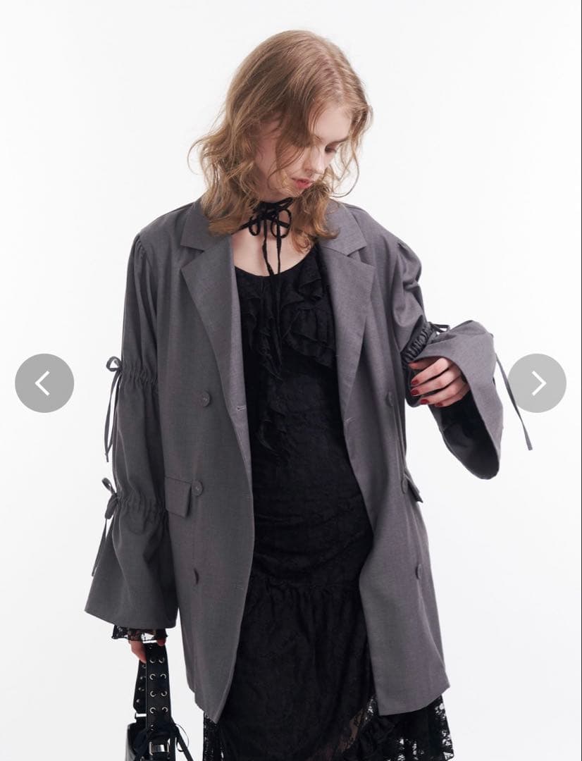 リボンスリーブジャケットミニワンピースM・jouetie