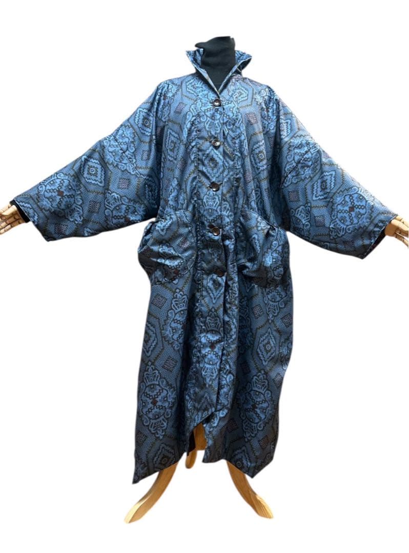 大島紬 ロングコート