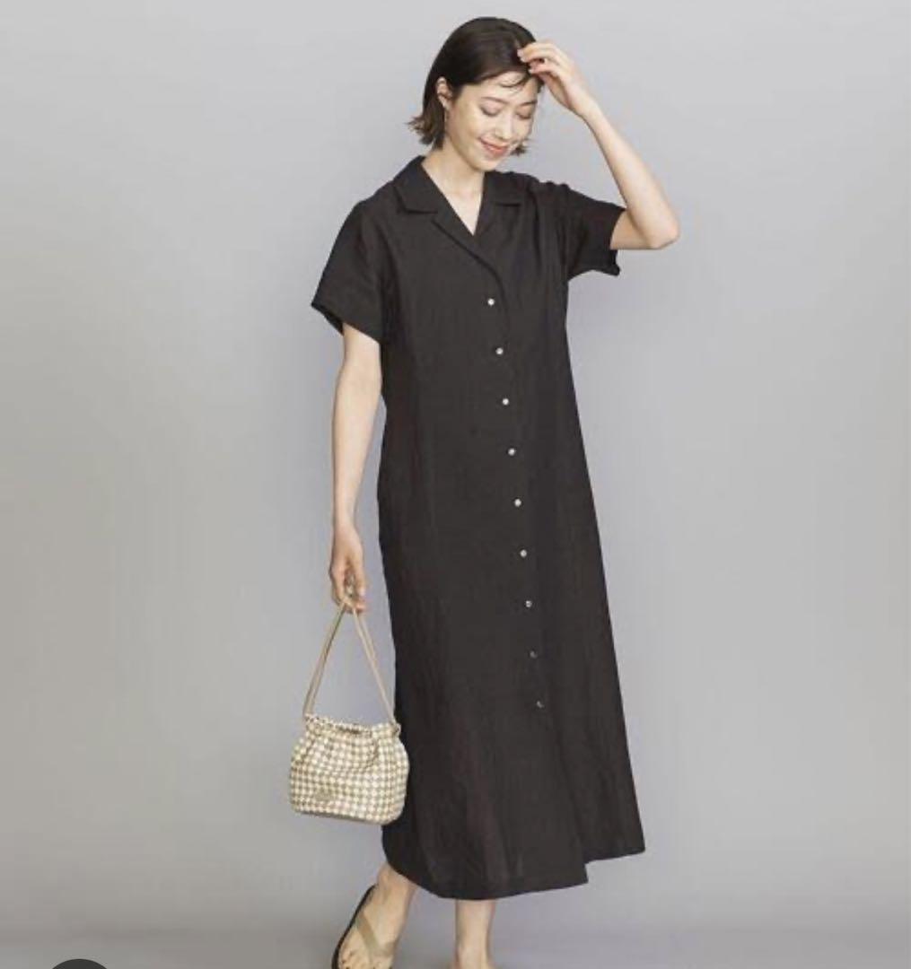 ウエムロムネノリ UNITED ARROWS マオカラー シャツワンピース ウエムロムネノリ UNITED ARROWS マオカラー シャツワンピース