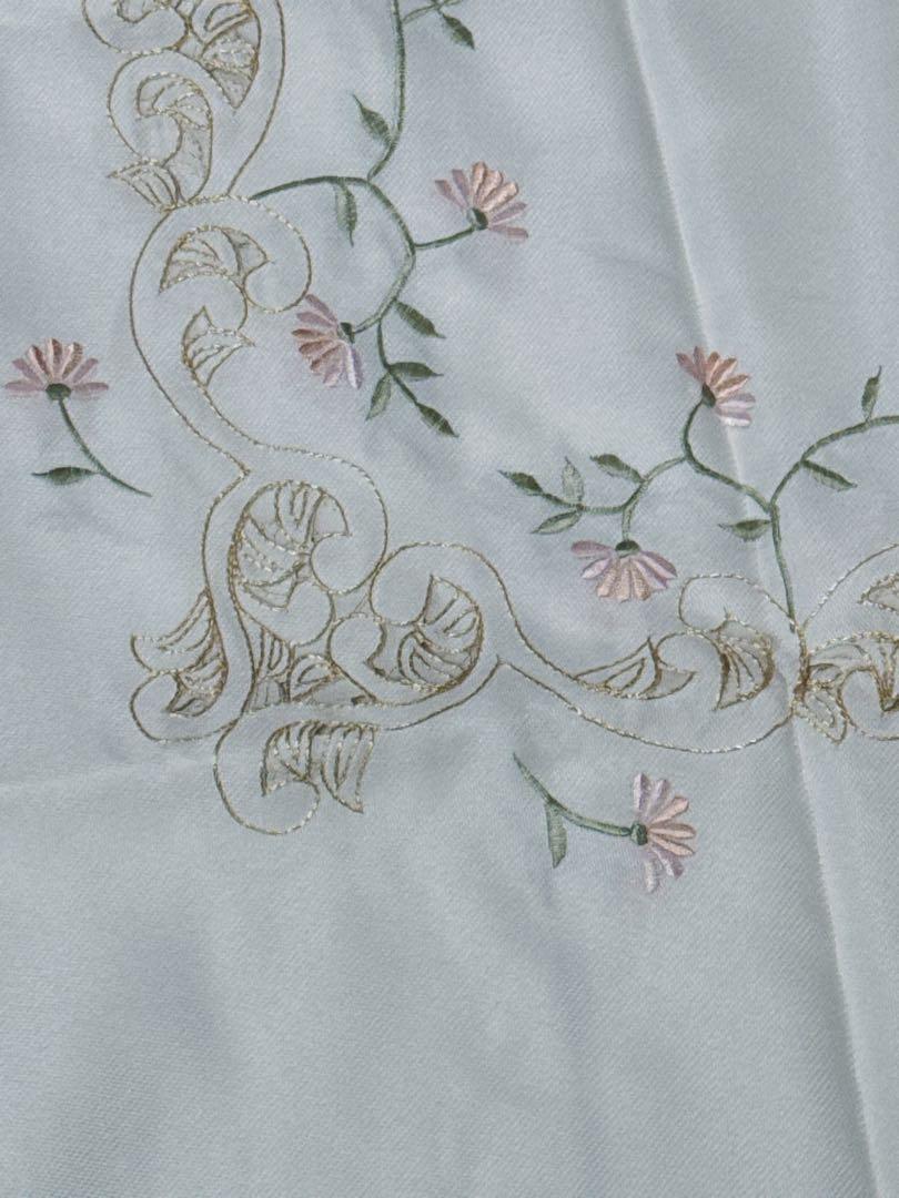 アンティーク モノグラム 花柄 ドロンワーク 刺繍 リネン テーブルクロス 大判 アンティーク モノグラム 花柄 ドロンワーク 刺繍 リネン