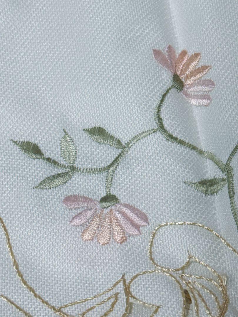 アンティーク モノグラム 花柄 ドロンワーク 刺繍 リネン テーブルクロス 大判 アンティーク モノグラム 花柄 ドロンワーク 刺繍 リネン