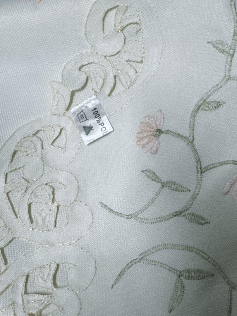 アンティーク モノグラム 花柄 ドロンワーク 刺繍 リネン