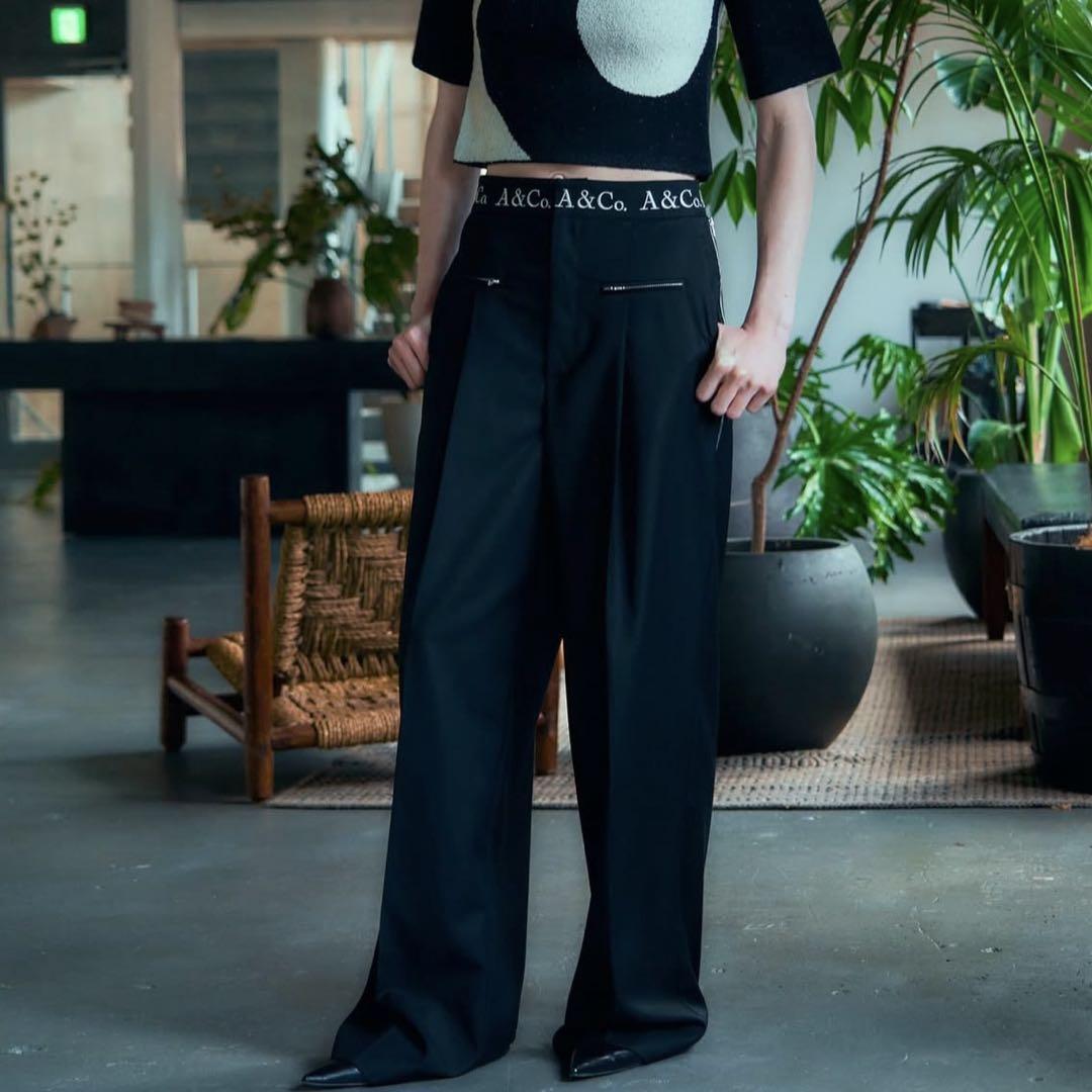 ANDREA&Co. 24SS WEST LOGO PANTS グレー