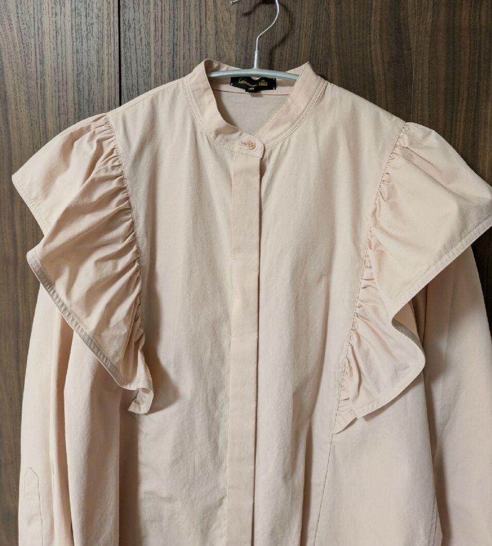 【新品・未使用】Drawer　コットンギャザーフリル比翼ブラウス