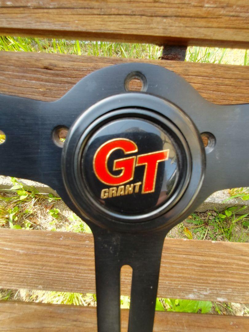 ぱぴこ!アメリカ製グランツ(GRANT)革巻きGTステアリングボス付当時物 ぱぴこ様専用!アメリカ製グランツ(GRANT)革巻きGT