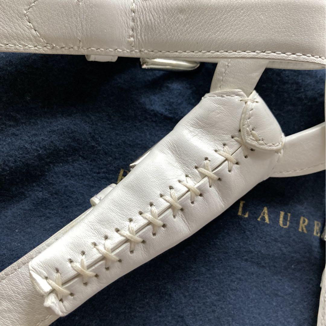 Ralph Lauren 美品 レザーベルト デザインベルト 太ベルト ホワイト