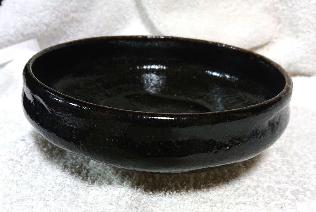 茶道具黒楽旦入平茶碗 木箱付 A431