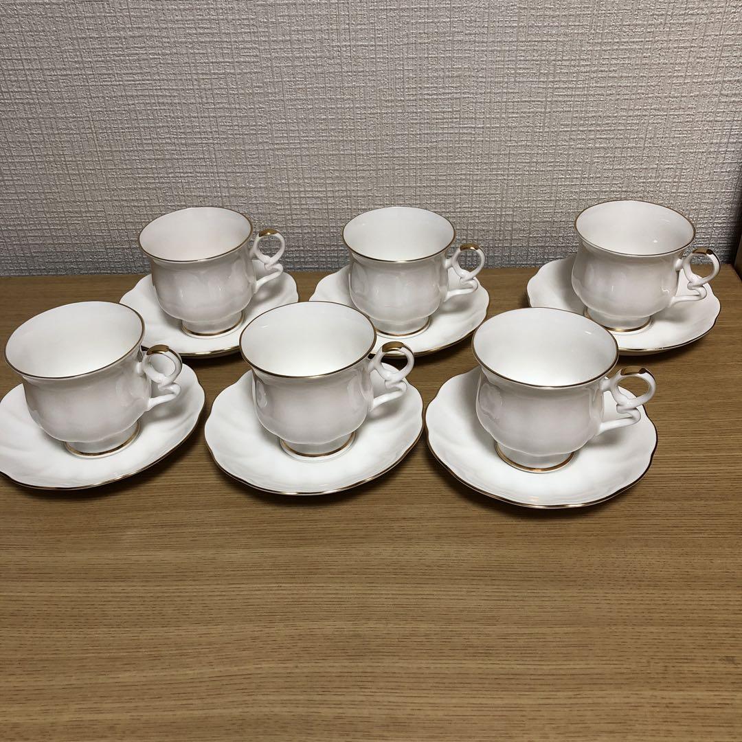 ボンチャイナコーヒー碗皿６客セット