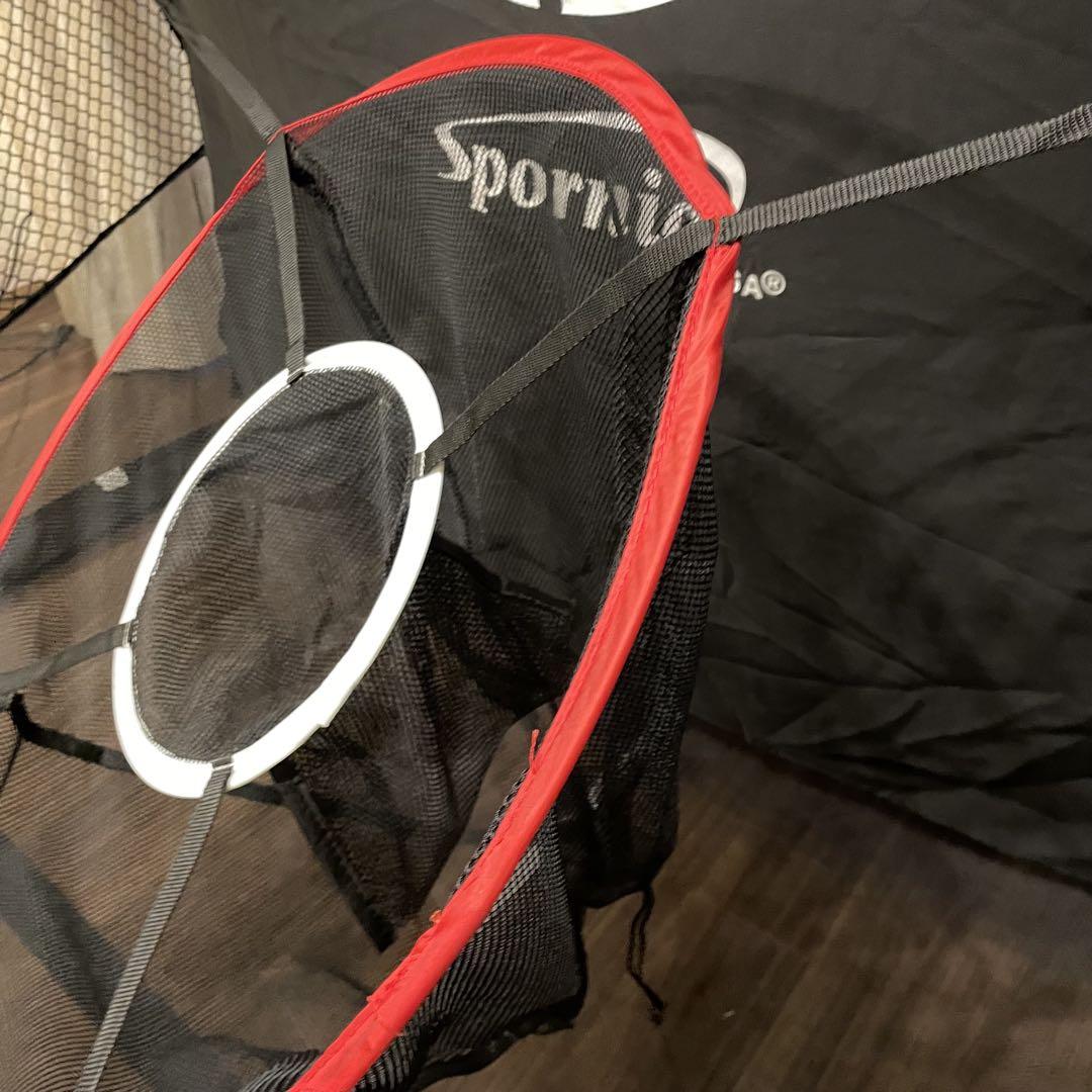 ゴルフ練習ネット自動返球構造 簡単設置 レギュラーサイズ spornia Spornia ゴルフネット 練習用 自動返球 スポーニア 黒色 簡単