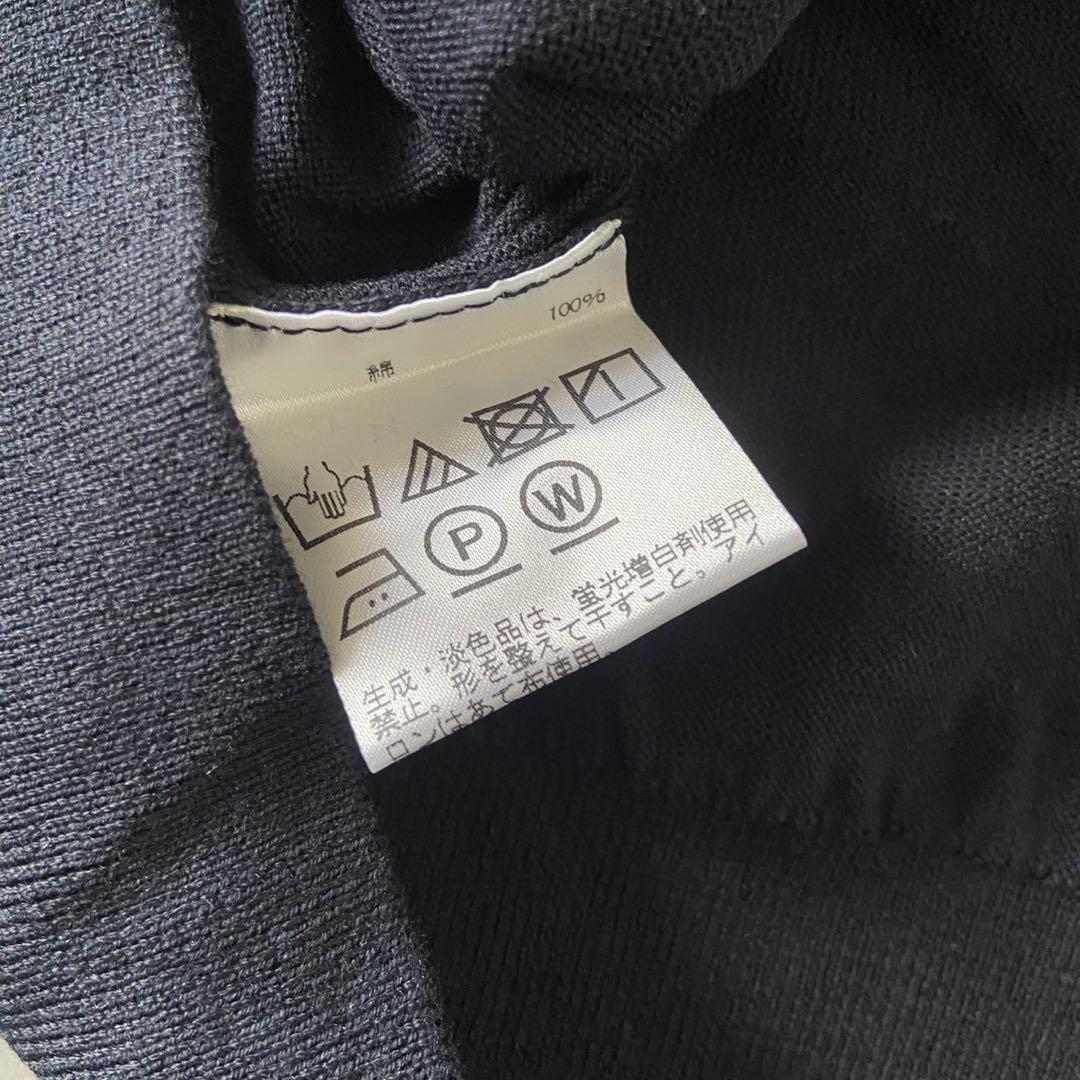 【新品】Aquascutum カーディガン 紺色 ロゴボタン 綿 L AR52