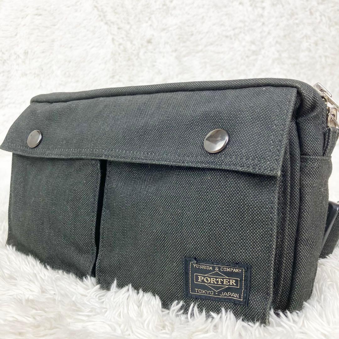 ポーター スモーキー ボディバッグ ショルダーバッグ キャンバス 黒吉田カバン