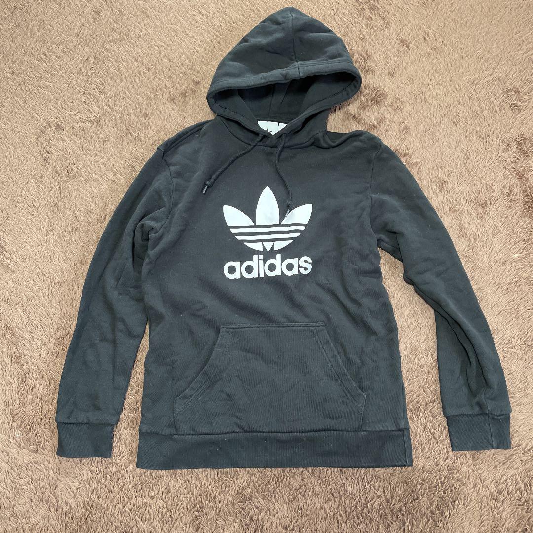 Adidas アディダス ロゴパーカー スエット ブラック Shop At Mercari From Japan Buyee Bot Online