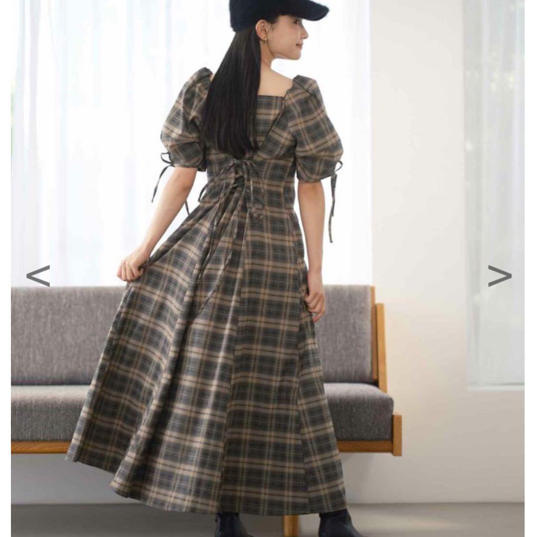 NICE CLAUP 袖ボリュームBackレースアップワンピース Amazon.co.jp: [ワンアフターアナザー ナイスクラップ] 袖