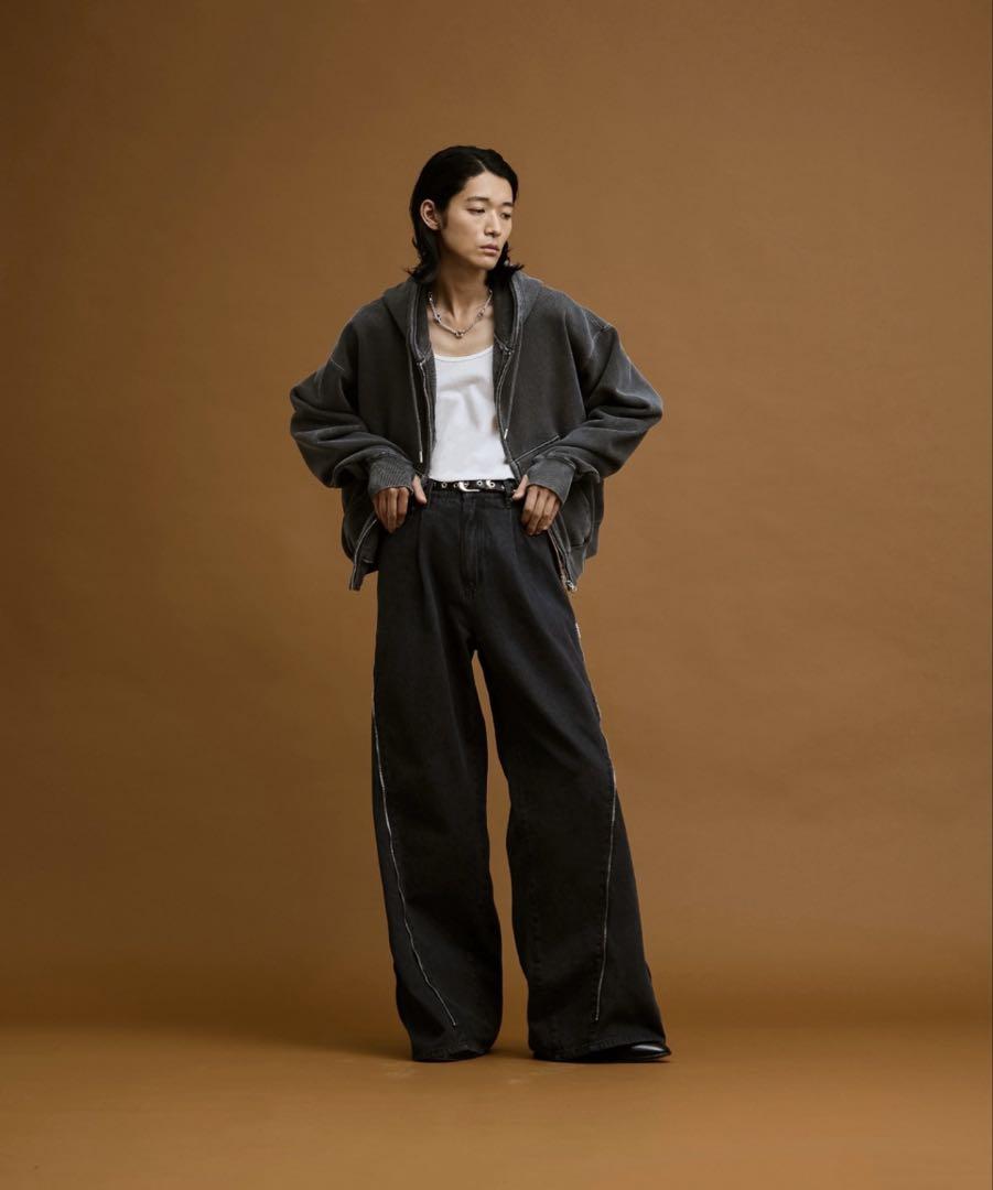 【soerte】3WAYサイドジップバギーデニムパンツ
