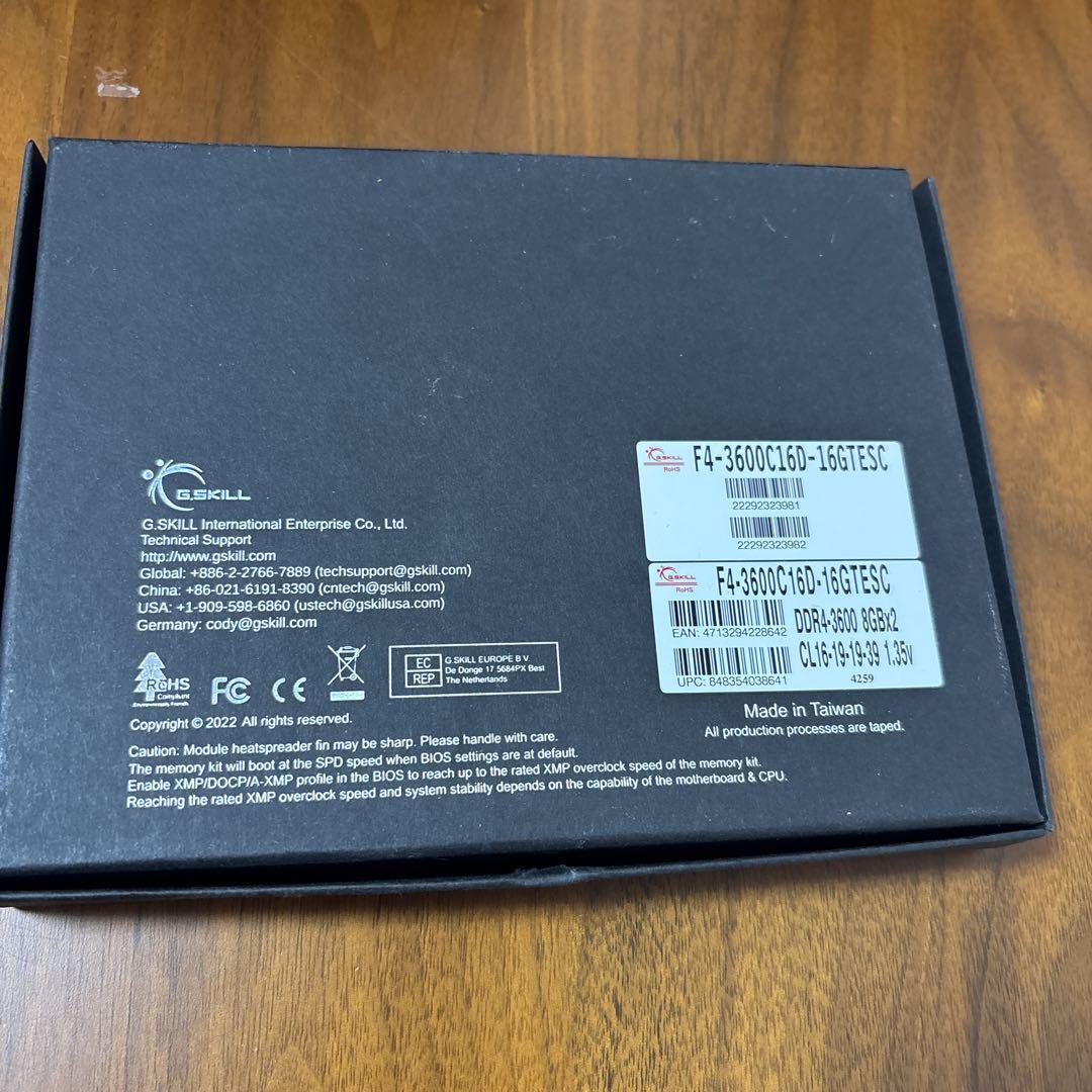 その他 G.SKILL DDR4 16GB F4-3600C16D-16GTSEC