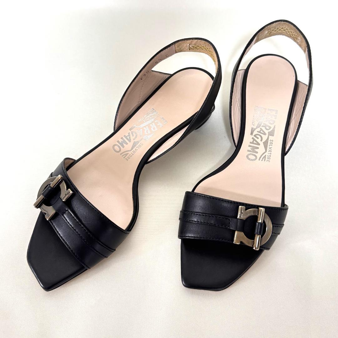 極美品】Salvatore Ferragamo フェラガモ ヒールサンダル - メルカリ