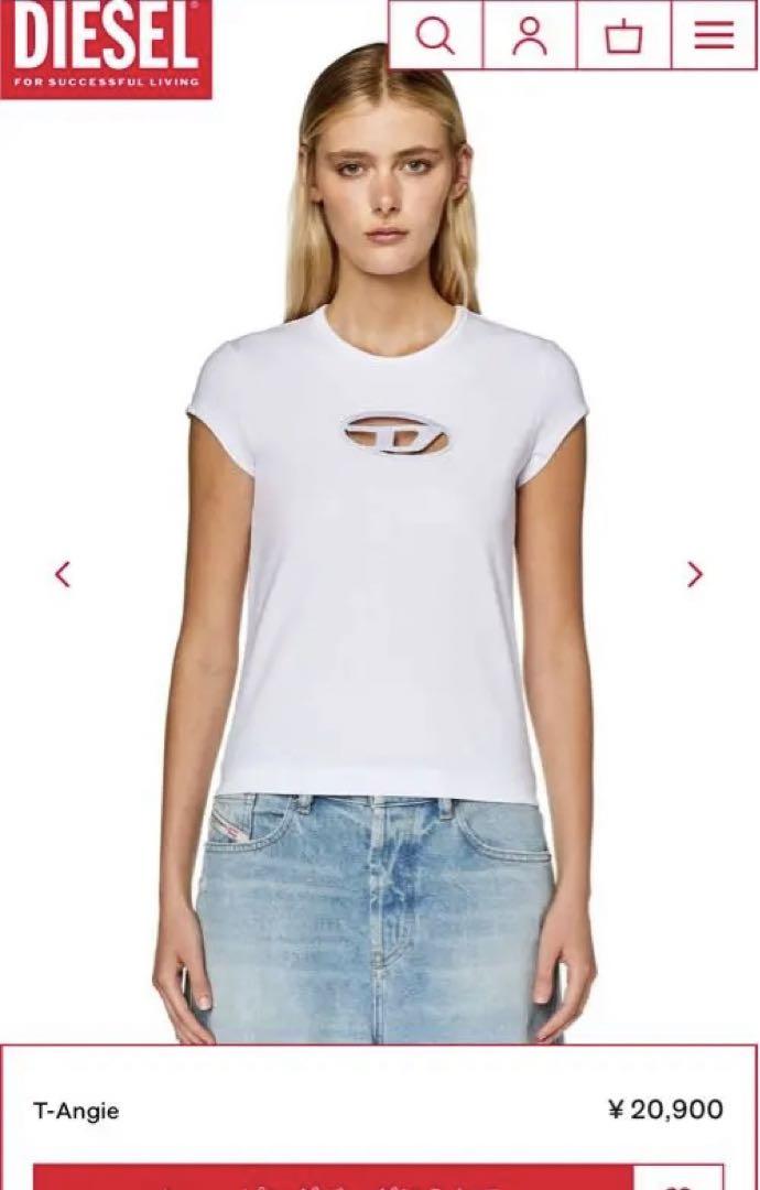 DIESEL ホワイト Tシャツ　Dロゴ