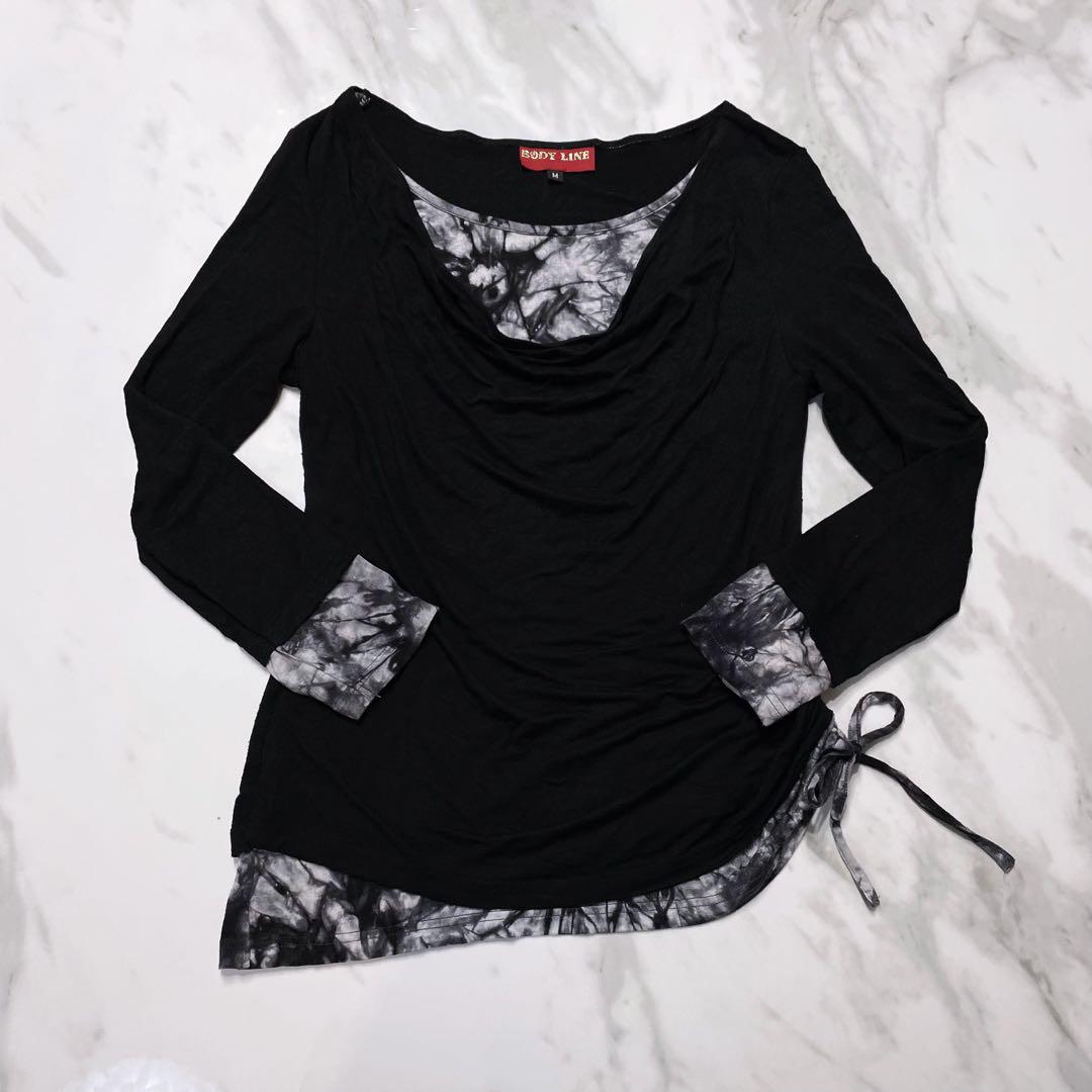 BODYLINE 黒カットソー y2k punk 00s パンクロック ゴシック